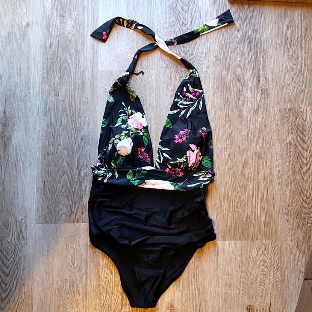 Cupshe Lost Butterfly Shirring One-piece Swimsuit - XL / Multi-color